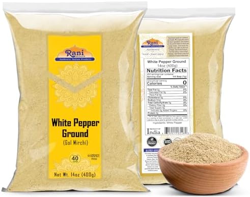 Rani White Pepper (Gol Mirch), Ground Spice 14oz (400g) ~ All Natural | Vegan | Gluten Friendly | NON-GMO | Kosher | Indian Origin