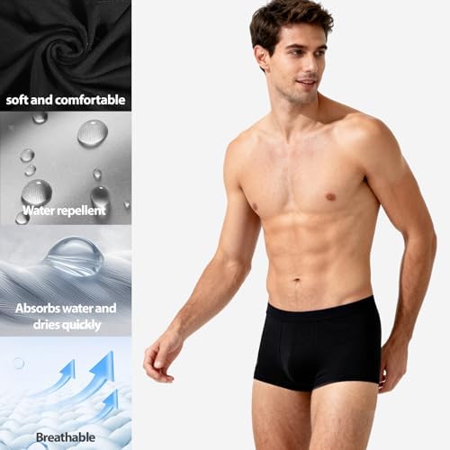 Incontinence Underwear for Men, 5-Layer Leak Proof Underwear for Men, Reusable Comfortable Cotton Fabric, Bladder Leakproof Protection Men's Incontinence Underwear 3 Pack L