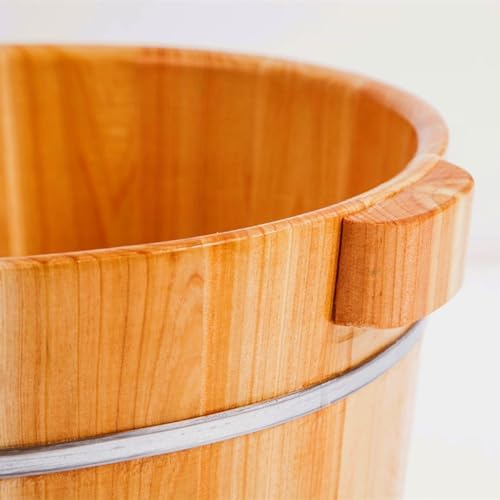 Wooden Foot Basin, Solid Wood Foot Tub, Wooden Bucket Foot Bath with Massage, Pedicure Barrel for Foot Bath, Soak, Massage, Spa, Sauna,H 40cm (Color : 3, Size : Height 40cm)