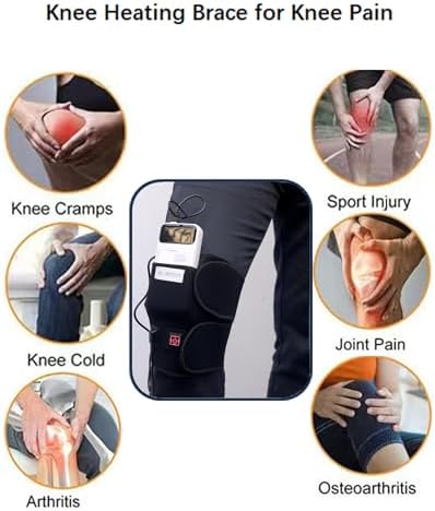 USB Heated Knee Wrap | Adjustable Thermal Brace for Arthritis & Joint Pain Relief, Portable Electric Heating Pad for Men & Women (Power Bank Not Included)