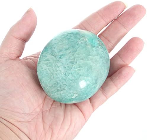 Amazonite Palm Stone-1 Pc Amazonite Pocket Energy Stone, Smooth Healing Crystal Worry Stone(Amazonite Stone(1 Pc))