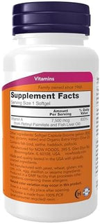 NOW Foods Supplements, Vitamin A (Fish Liver Oil) 25,000 IU, Essential Nutrition, 250 Softgels