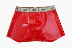 Men's Sexy Mid Rise High Elastic Waistband Boxer Briefs Panties Smooth Skinny Boy Shorts Underwear with Sheath