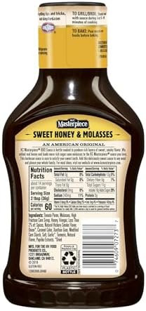 KC Masterpiece Sweet Honey & Molasses Barbecue Sauce (Pack of 2) 18 oz Bottles