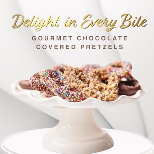 CRAVINGS BY ZOE Valentines Day and Birthday Chocolate Covered Pretzels Gift Bag 8 oz | Gourmet Kosher Milk & Dark Belgian Chocolate Candy Food Gift Box Basket | Get Well, Thank You, Men Women Mom Dad Her