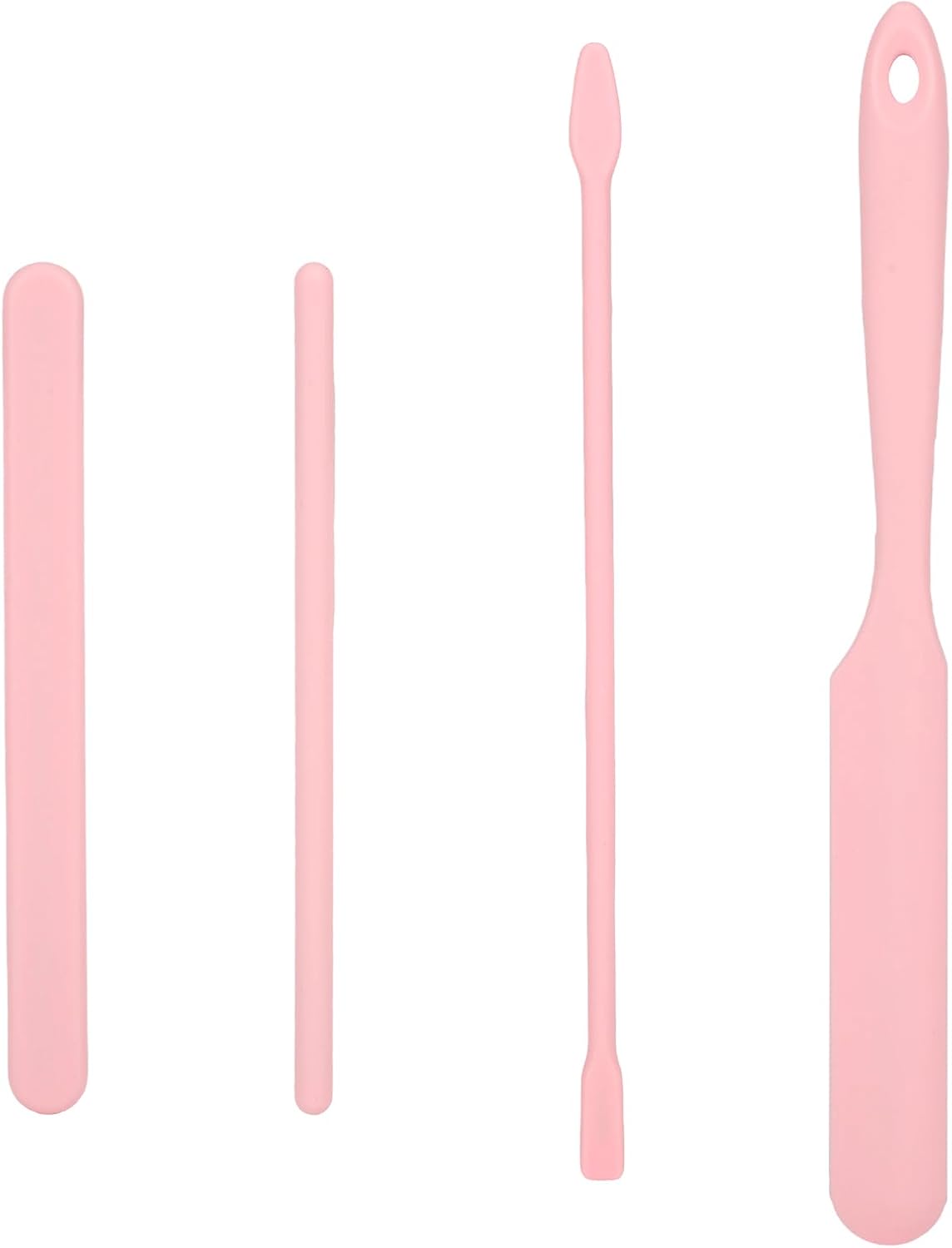 4 Pcs Silicone Wax Stick Set, Reusable Non-Stick Wax Spatulas Flexible Applicator Easy-Clean Essential Waxing Supplies Accessories for Hair Removal at Home & Salon (Pink)