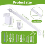12 Inch Wire Shelf Brackets Set, 3 Pack Metal Shelf Supports + 6 Shelf Clips & 2 End Brackets, Wire Shelving Accessories for Wardrobe and Wall Bracket Installation