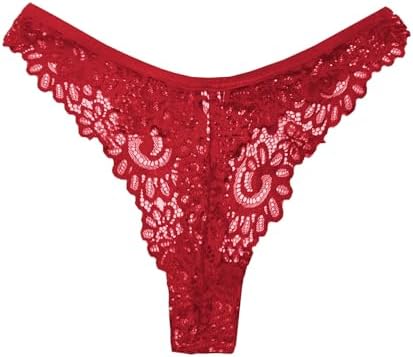 Murimia Sexy Seamless Thongs for Women Lace Underwear Breathable Low Rise T-Back Panties