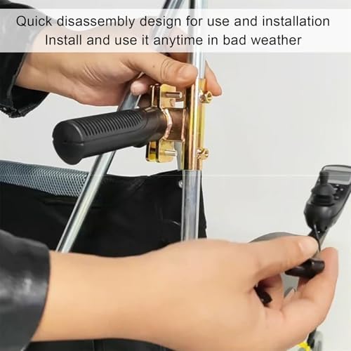 Electric Wheelchair Universal Umbrella Canopy Awning, Summer Adjustable Sun Shade Rain Cover, UV Resistant Protection for Most Wheelchairs Black, Waterproof