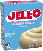 Jell-O Instant Pudding & Pie Filling Mix, Coconut Cream Flavor, Smooth & Creamy Dessert for Baking, Pies, Parfaits & No-Bake Recipes, 3.4 oz (Pack of 24)