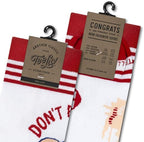 Tee Luv Men's Dubble Bubble Gum Socks - Don't Burst My Bubble Candy Logo Socks (White/Red)