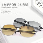 2 Pairs Rimless Bifocal Reading Glasses UV400 Protection Sunglasses Readers for Men Women Classic Eyewear Shades