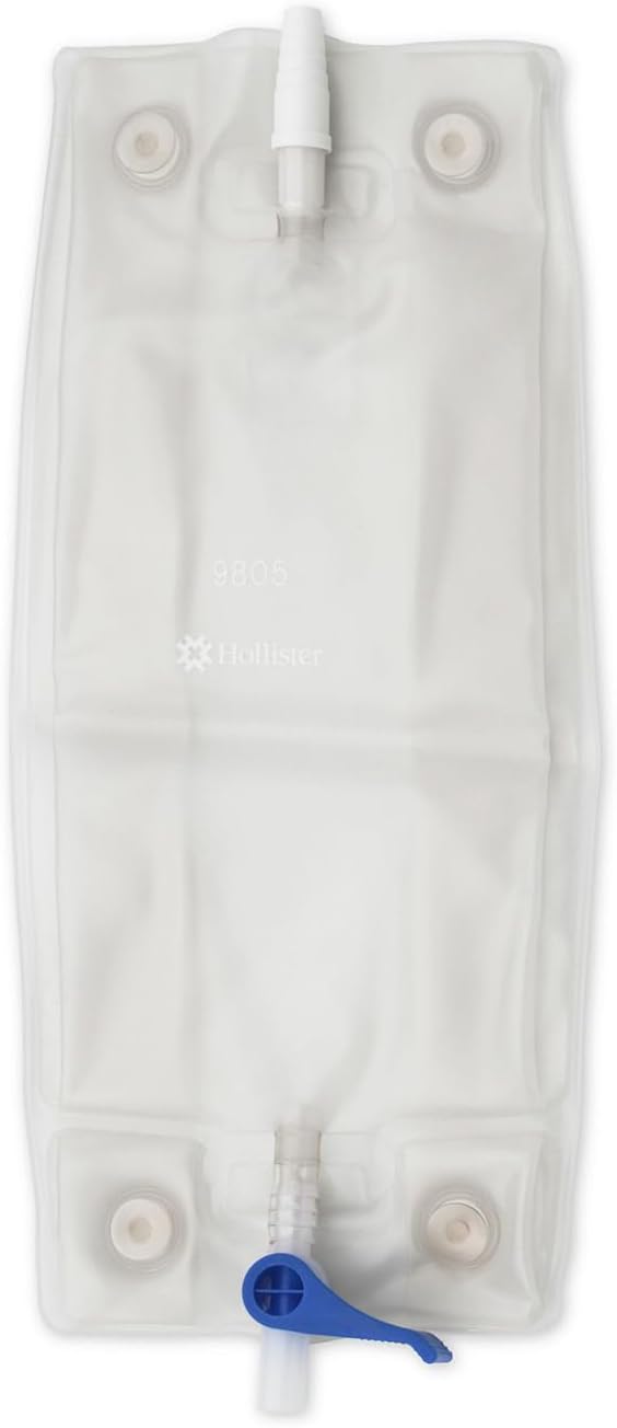 Hollister 9814 Urinary Leg Bag, Pack of 10, 18 oz (540 mL) – Sterile – Convenient Drain with Easy-to-Operate Drain Valve