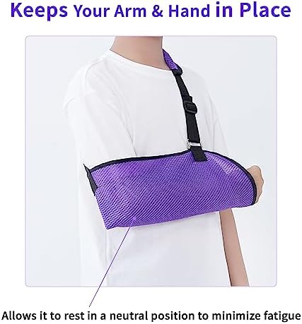 Solmyr Arm Sling for Kids, Arm Brace for Broken Fractured Bones Elbow Wrist Support, Arm Support Sling Shoulder Immobilizer for Children Shoulder Injury, Suit for Left and Right Arms, 6-11Ages Boy and Girl