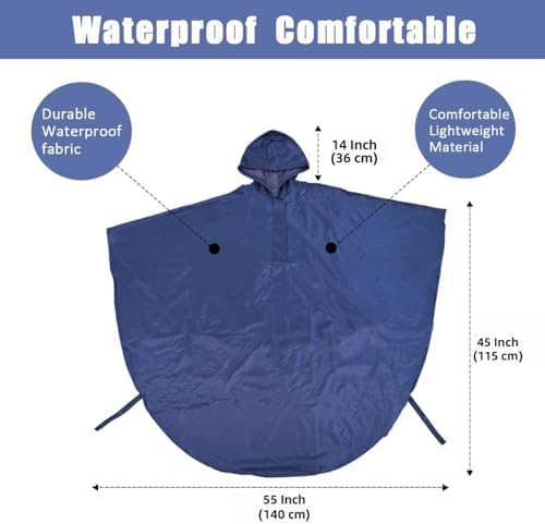 Waterproof Wheelchair Poncho, Windproof Rain cover adults Mobility Scooter Poncho Cape