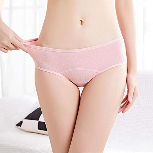 Teenager Girl's Breathable Cotton Period Panties Pack of 4pcs Menstrual Heavy Flow Leak-Proof Underwear Briefs (Small, Style1)