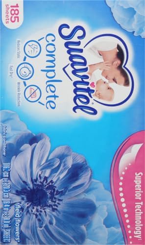 Suavitel Complete Fabric Softener Dryer Sheets, Field Flowers - 185 Count