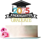 Congrats Grad Cake Topper 2024 Congrats Grad Cake Decor 2024 High School/College/Senior Graduation Party Decorations Supplies (kindergarten, black 25)