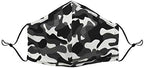 DALIX Kids Camouflage Cotton Face Mask Camo Reuseable Made in USA Black XXS