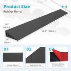 1.6" Rise Rubber Threshold Ramp for Doorways, Wheelchair Ramp for Home Entrance, Door Threshold Ramp for Wheelchairs, Walkers, Scooters, Strollers – Cuttable & Non-Slip Rubber Door Ramp