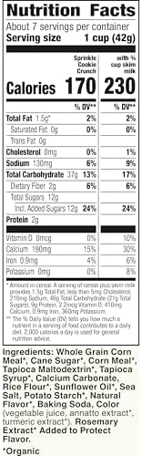 Cascadian Farm Organic Sprinkle Cookie Crunch Cereal, Gluten Free, Whole Grain, 10.9 oz