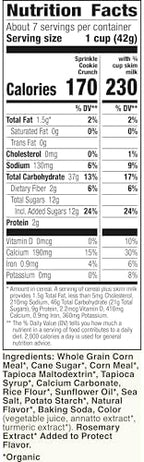 Cascadian Farm Organic Sprinkle Cookie Crunch Cereal, Gluten Free, Whole Grain, 10.9 oz