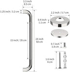 24 Inch Chrome Shower Grab Bar - 1.25 Inch Diameter, ZUEXT Stainless Steel Wall Safety Grab Bar, Bathroom Shower Balance Bar, Safety Hand Rail Support,Handicap Elderly Injury Senior Bath Assist Handle