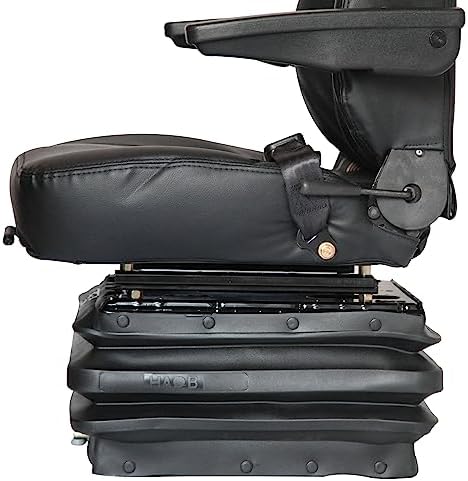 New Tractor Seat Compatible with Heavy Duty Mechanical Suspension with Adjustable Headrest and Armrest, 3 Different Height Positions, for Tractors, Dozers, Excavators, Mowers