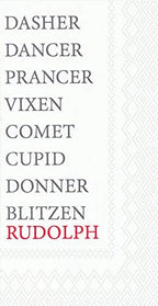 Boston International IHR 3-Ply Dinner Napkins Decorative Paper Guest Towels, 16-Count, 8.5" x 4.5", Reindeer