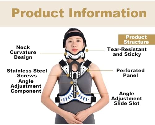 Unisex Adjustable Immobilization Brace, Detachable Orthosis Cervical Thoracic, U Lumbar Support, Cervical Orthotic for Cervical Spine Surgery