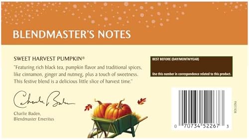 Celestial Seasonings Tea Bags Sweet Harvest Pumpkin Black Tea 18 Count