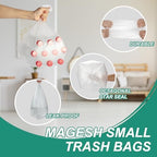 Magesh 4-6 Gallon Trash Bag Strong, Leakage-Free, Small Garbage Bags Unscented Thick for Bathroom, Office, Kitchen Small Trash Can, 15L, 1000 Bags, Clear