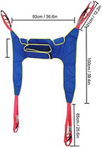 Toileting Sling Patient Lifter Lift Equipment Bariatric Handicap Lift Commode Sling Medical Transfer Belt with Four Point Support Full Body Sling, Rehabilitation Aids for Patients