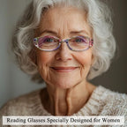 6 Pack Reading Glasses for Women, Blue Light Blocking Ladies Readers, Spring Hinge Fashion Pattern Print Eyeglasses