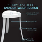 Better Living Products 70060 SPA Seat Shower Stool with Rust Proof Aluminum Legs, White,15.25" x 15.25" x 18"