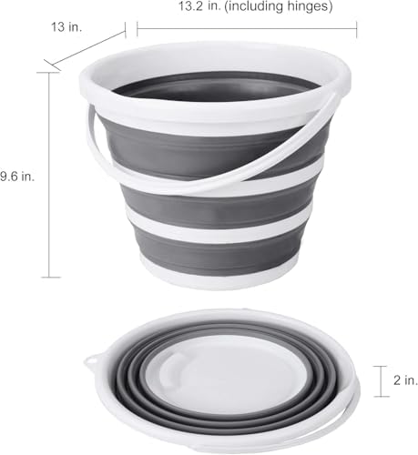 10L/2.6Gal Collapsible Water Bucket Towel Included - Portable Foldable Pail with Space-Saving Design for Car Wash, Cleaning, Camping, Fishing & Outdoor Activities
