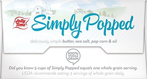 Jolly Time Simply Popped - Lightly Salted Microwave Popcorn, 3oz Sharing Bag, 6 Bags Per Carton (3 Ounce (Pack of 6))
