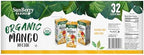 Sunberry Farms Organic Mango Nectar Juice Boxes 32 Pack (6.75 fl oz) – Organic Mango Juice Drinks, All Natural, Real Sugar, Tropical Fruit Juice for Kids & Family