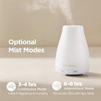 InnoGear Essential Oil Diffuser, Ultrasonic Diffusers for Home Aromatherapy Humidifier for Mother's Gift Bedroom Room 7 Colors LED 2 Mist Mode Auto Off, Basic White