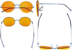 Eyekepper Frameless Blue Light Blocking Glasses with Orange Tinted Lens for Sleeping - Round Rimless Computer Reading Glasses Men Women Blue +0.75