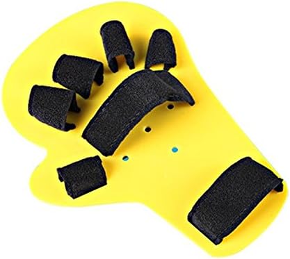Child Finger Separator Kids Hand Wrist Orthosis Splint for Finger Flex Spasm Extension Board Rehabilitation Exercise for Boys or Girls with Polio (Pink: 1-4 Years Old, Yellow: 5-10 Years Old)