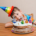 36PCS Guitar Cake Cupcake Toppers Music Lover's Birthday Rock and Roll Party Decorations Baby Shower Supplies