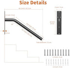 2 Pack 16 Inch Stair Handrails for 1-3 Steps, Munzong Black Stainless Steel Hand Rail for Stairs, Wall Mounted Knurled Safety Grab Bar for Outdoor Garage Entry Interior Exterior Stairway- 1.25” Tube