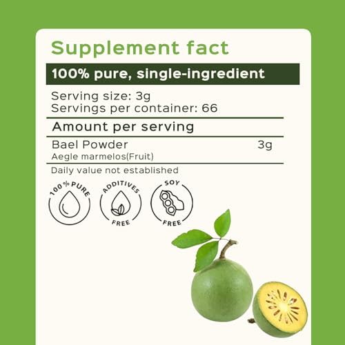 bixa BOTANICAL Bilva Fruit Powder | Gentle Digestive Support and Gut Cleanse | Aegle marmelos | 200 Grams / 7 OZ | Ayurvedic Herbal Supplement | Gluten Free, Non-GMO, Steam Treated, Vegan, 100% Pure