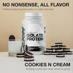 RAW Whey Isolate Protein Powder, Cookies N Cream - 100% Grass-Fed Sports Nutrition Protein Powder for Muscle Growth & Recovery - Low-Fat, Low Carb, Naturally Flavored & Sweetened - 25 Servings