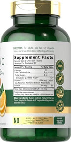 Carlyle Vitamin C Chewables | 1000mg | 180 Tablets | Vegetarian, Non-GMO, Gluten Free Supplement