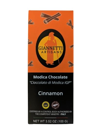 Giannetti Artisans Handmade Modica Chocolate Imported from Sicily 3.52 oz (100 g) (Cinnamon, Single)