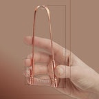 MasterMedi Tongue Scraper with Case Easy to Use Tongue Scraper for Adults, Tongue Cleaner for Oral Care & Hygiene Copper Set of 2 (with Travel Case)