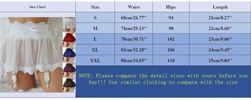 Women High Waist Lace Bandage Sexy Mini Skirt Garter Belt Adjustable Short Dress with Four-Breasted Ladies Lingerie Stockings(Black,Large)