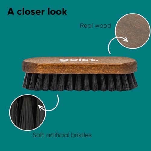 Geist. Leather & Upholstery Cleaning Brush Medium | To clean car seats, leather sofas, and alcantara | For car interiors, furniture, boots, shoes, bags and more